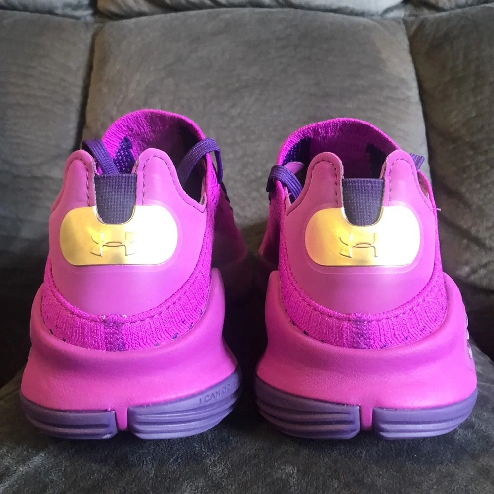 Under Armour Mens Curry 4 Low PE Purple Gold Unreleased Sample